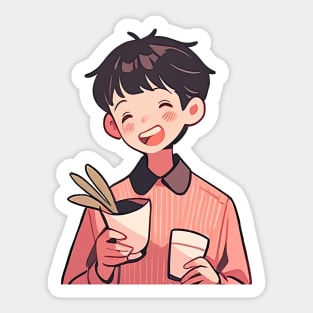 Smile Anime Boy Sticker